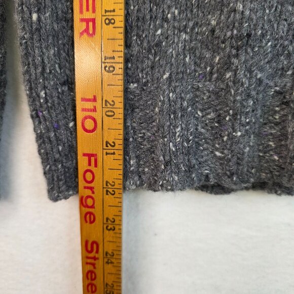 Talbots Made In Italy Womens Medium Zip Front Gray Wool Blend Grandpa Sweater - Picture 7 of 7